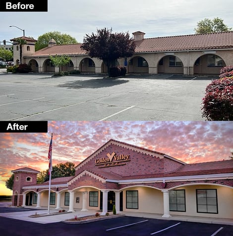 Oroville Building Before and After